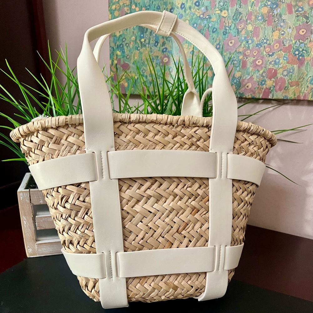 HOUSE OF HARLOW 1960 Woven Santorini Straw Basket Bag & Wallet - Picture 5 of 15